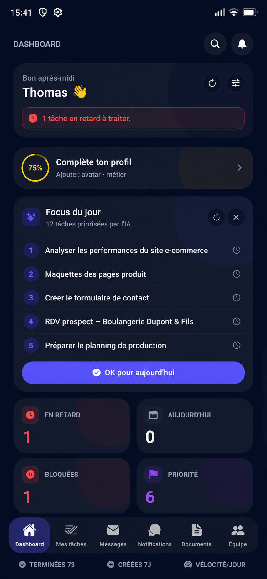 Capture ZeroAdmin sur iPhone
